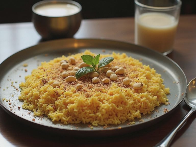 Kanda poha and cutting chai