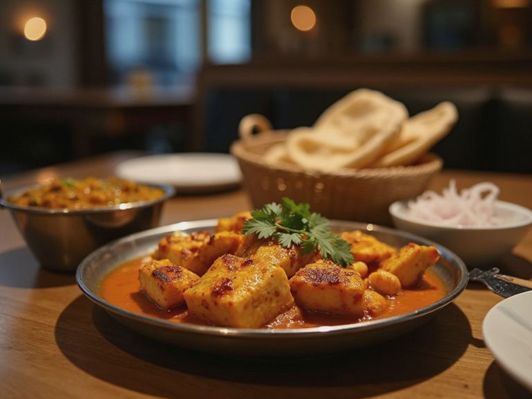 Paneer tikka, dal makhani and naan