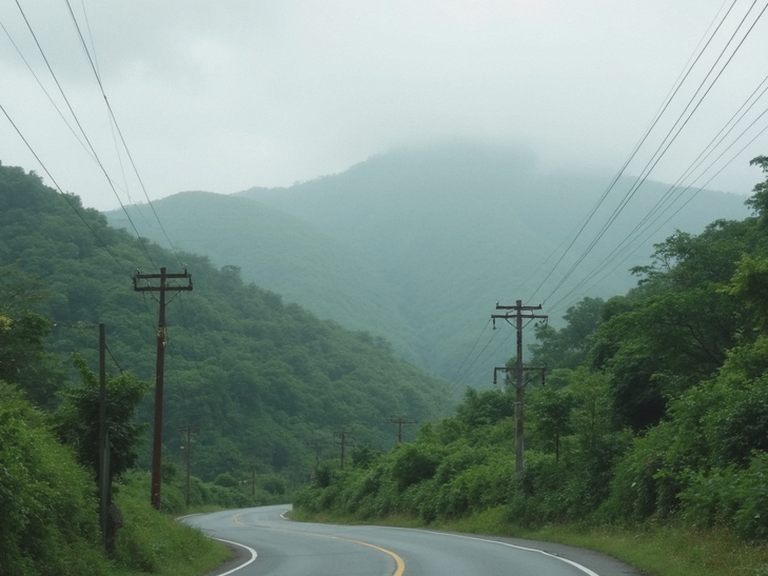 Village road and hills near Karjat