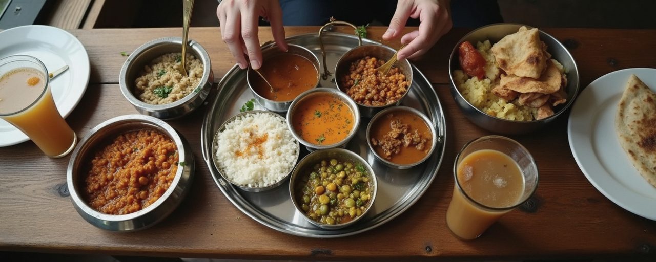 A table of dishes at Bridge House